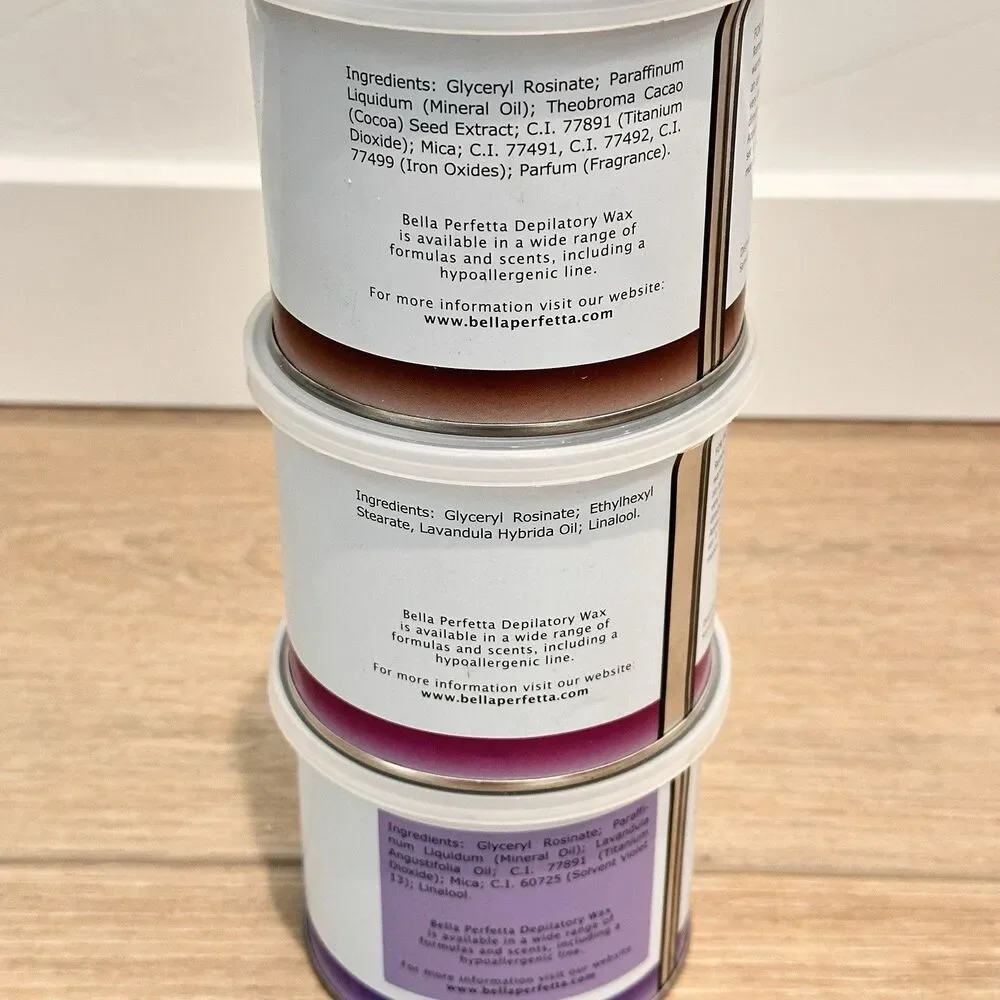 Lot 3 Bella Perfetta Depilatory Wax Lavender Chocolate 400ml 14oz Professional